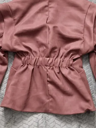 Chaqueta efecto ante marrón