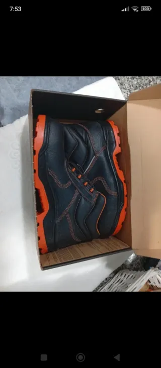 Botas de seguridad Trueno negras y naranjas