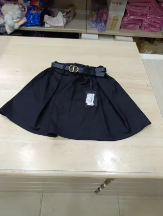 Gonna bambina nera con cintura