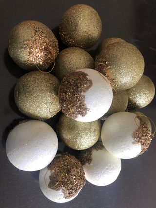 Palle Natalizie Oro e Bianche - Set 50