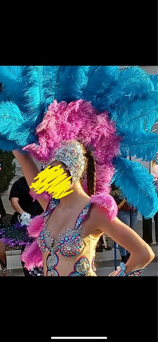 Gorro de carnaval con plumas