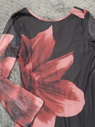 Vestido largo gasa estampado floral