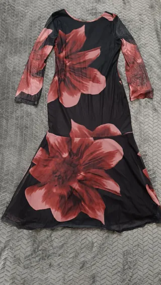 Vestido largo gasa estampado floral