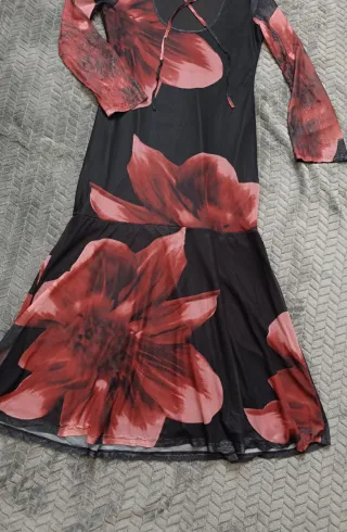 Vestido largo gasa estampado floral