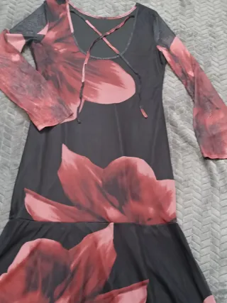 Vestido largo gasa estampado floral