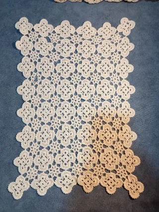 Copritavola uncinetto fatto a mano vintage 60