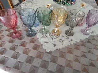 Set 12 Bicchieri Vetro Colorati