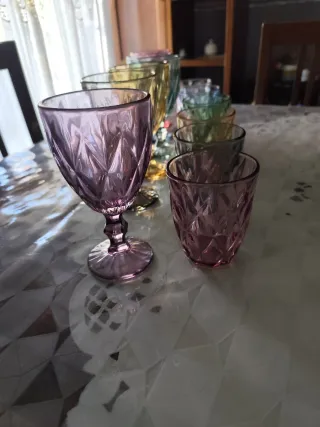 Set 12 Bicchieri Vetro Colorati