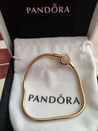 Pulsera PANDORA moments Cadena Serpiente Baño 14k