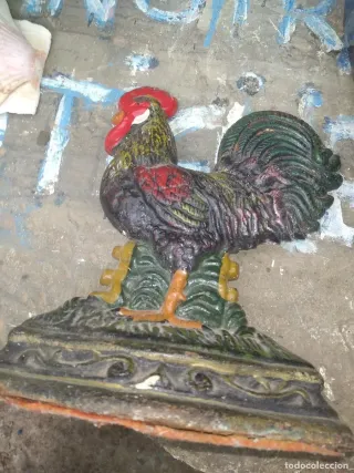 Gallo Tope de Puerta de hierro Decorativo