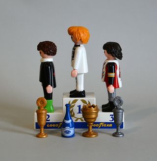 Playmobil Podio Campeones con Moto