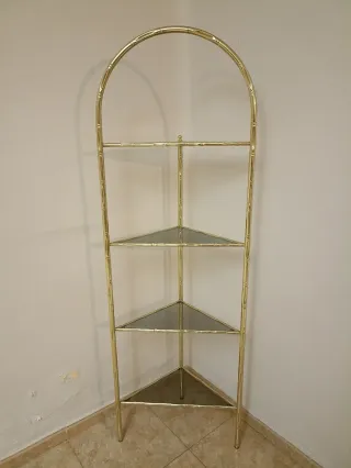 Estantería Esquinera Dorada Cristal
