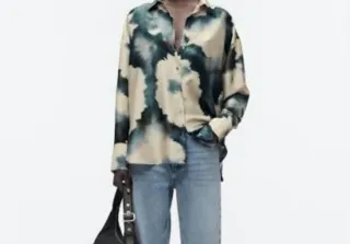 Camisa Zara Talla XL Estampado Tie-Dye