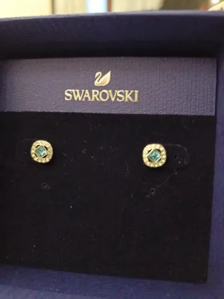Pendientes Swarovski Plata Cristales Azules