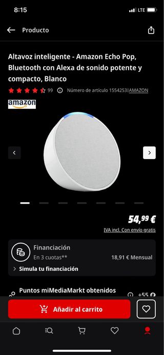 Amazon Echo Pop altoparlante intelligente