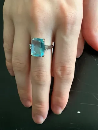 Anello con topazio imitazione Donna, bigiotteria