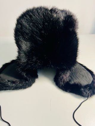 Cappello unisex pelliccia coniglio nero