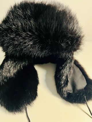 Cappello unisex pelliccia coniglio nero