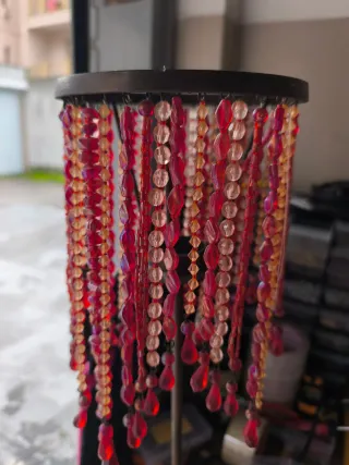 Portacandele etnico rosso e trasparente