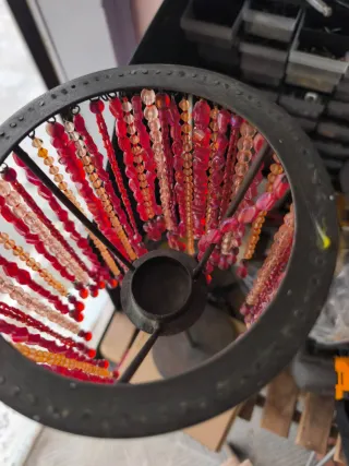 Portacandele etnico rosso e trasparente