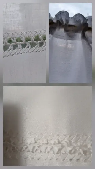 2 tendine vetro ricamate a mano