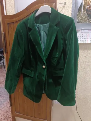 Chaqueta Terciopelo Verde Mujer