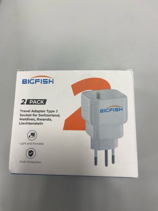 2 Adaptadores Enchufe BIGFISH Tipo J Suiza