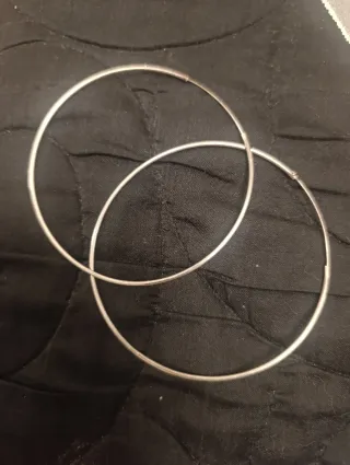 Pendientes Aro Plata 8 cm diámetro.