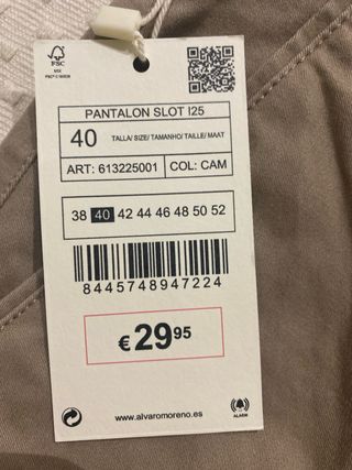 Pantalón ALVARO MORENO Caballero Beige