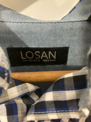 Camisa LOSAN cuadros azul y negro