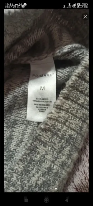 Jersey Primark Gris Talla M