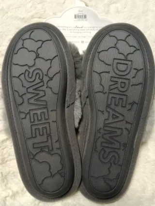 Zapatillas de casa grises de algodón de azúcar