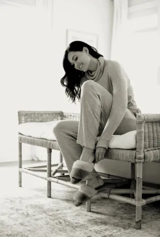 Zapatillas de casa grises de algodón de azúcar