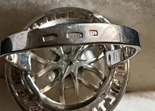 Anello in argento 925 con inserti in oro zirconio