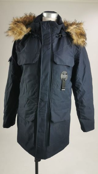 Parka hombre azul con capucha