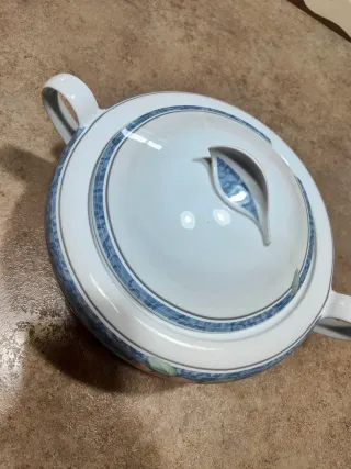 Elegante zuppiera in porcellana floreale