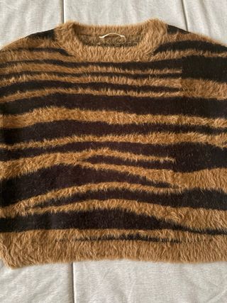 Jersey estampado cebra peludo