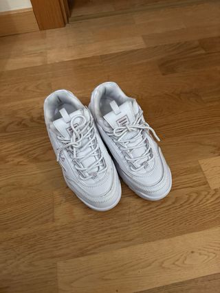 Zapatillas Fila Blancas y Rosas Talla 38