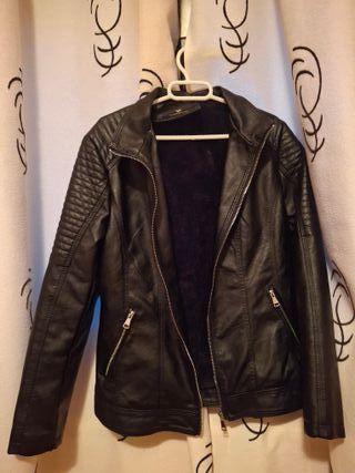 Chaqueta efecto piel mujer