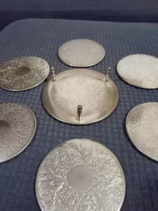 Posavasos bañados en Plata  Vintage años 50