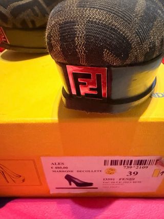 Fendi Décolleté Originali Logo e Plateau