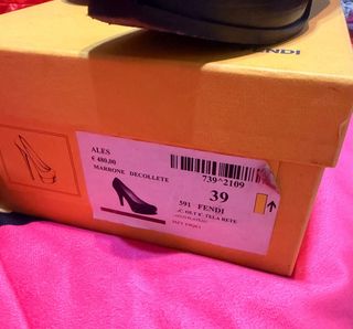 Fendi Décolleté Originali Logo e Plateau