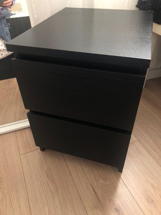Cómoda Ikea Malm Negra 2 Cajones