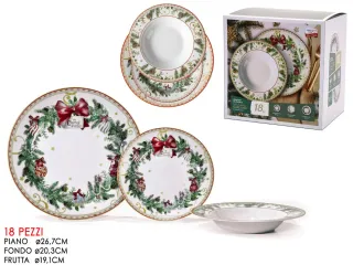 Set 18 piatti natalizi Garland