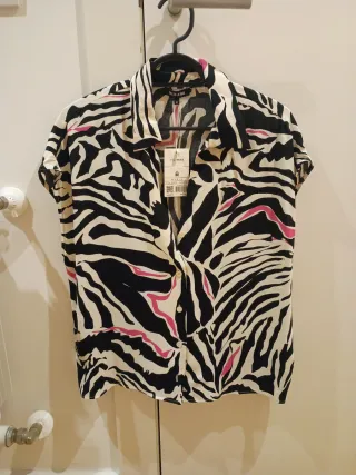 Blusa SALSA JEANS animal print rosa y negro