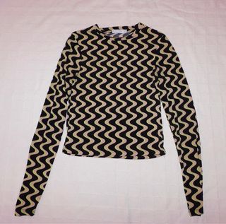 Camiseta estampado ondas manga larga