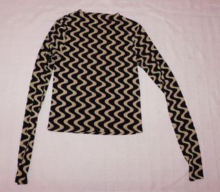 Camiseta estampado ondas manga larga