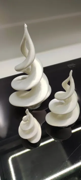 Set tre Alberi Natale 3D filamento seta bianco