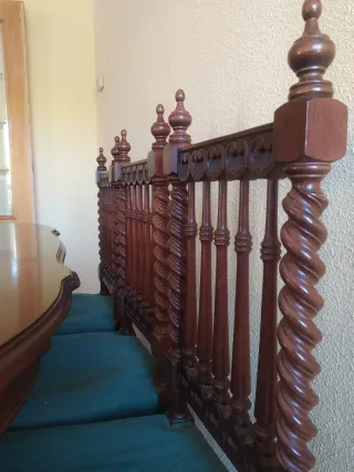 Conjunto mesa comedor madera extensible 6 sillas