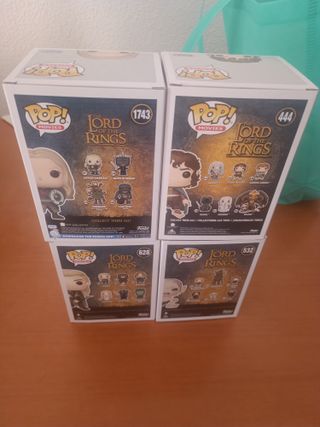 Lote 4 funko: eowyn 1743+frodo 444+legolas 628+gollum 528